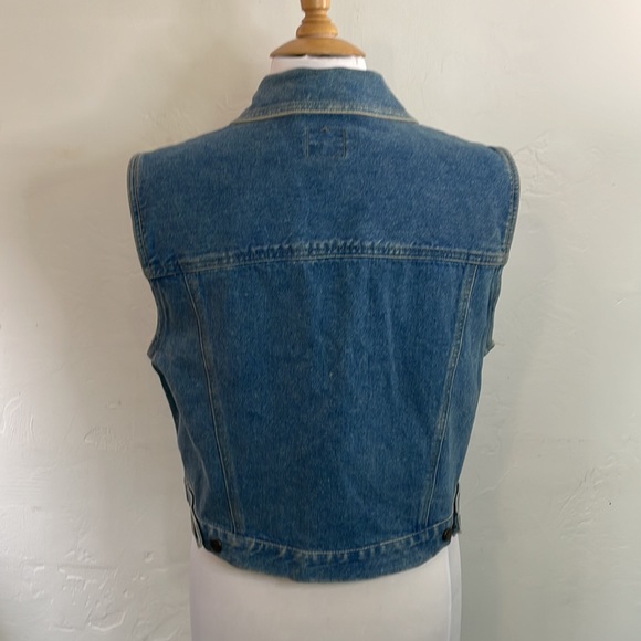 Liz Wear Blue Denim Vintage Vest Women's Size Medium Button Down  with P… - Picture 5 of 10